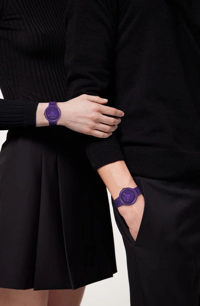 Shop Versace Medusa Pop Silicone Strap Watch, 39mm In Purple