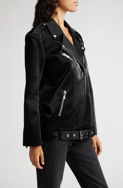 Shop Cinq À Sept Brice Faux Leather Moto Jacket In Black