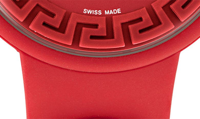 Shop Versace Medusa Pop Silicone Strap Watch, 39mm In Red