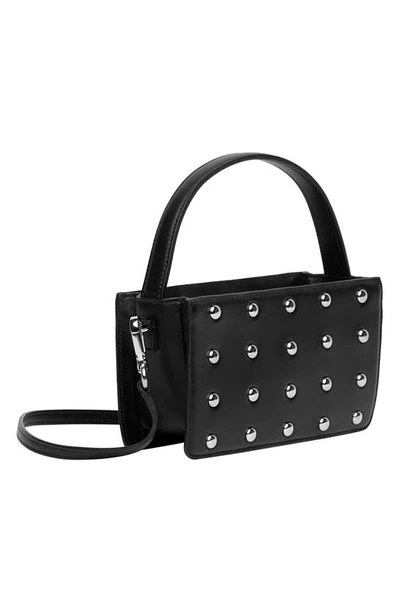 Shop Liselle Kiss Logan Studded Leather Top Handle Bag In Black/ Silver