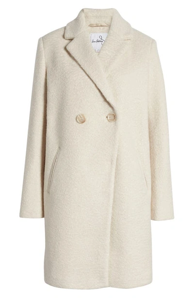 Shop Sam Edelman Bouclé Tweed Double Breasted Coat In Ivory