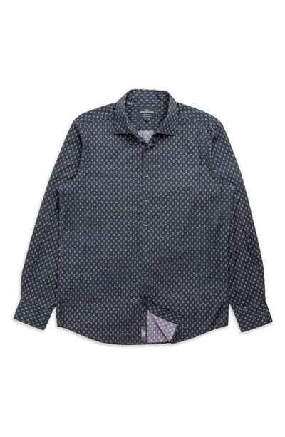 Shop Rodd & Gunn Woodhouse Geometric Print Button-up Shirt In Midnight