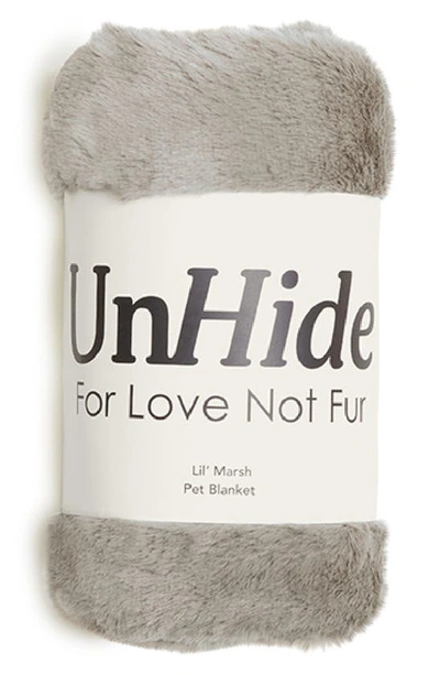 Shop Unhide L'il Marsh Fleece Pet Blanket In Greige Goose