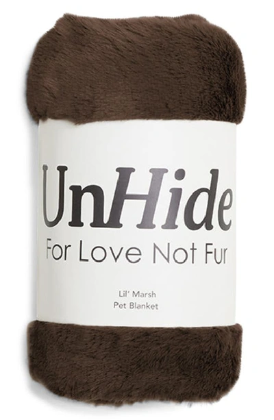Shop Unhide L'il Marsh Fleece Pet Blanket In Chocolate Hare
