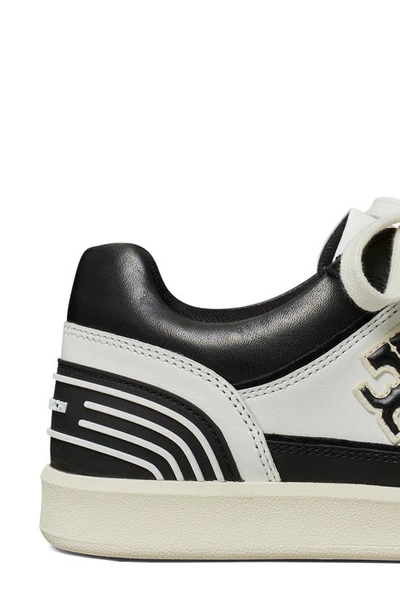 Shop Tory Burch Clover Court Sneaker In Purity / Perfect Black