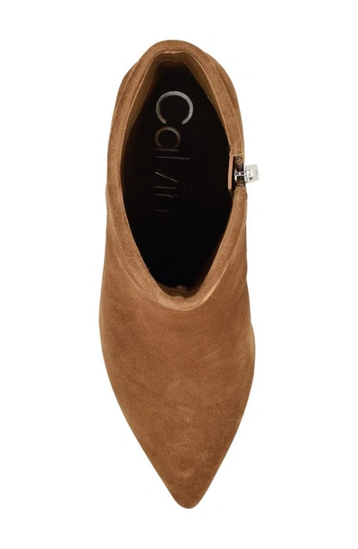 Calvin Klein Genteel Pointed Toe Bootie In Medium Natural