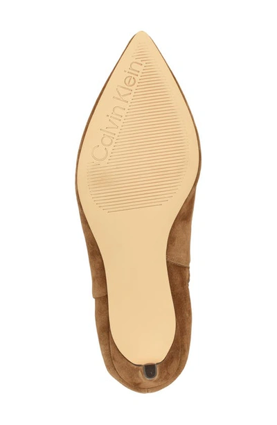 Shop Calvin Klein Genteel Pointed Toe Bootie In Medium Natural