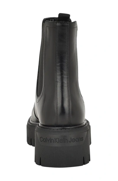 Shop Calvin Klein Jayden Lug Sole Chelsea Boot In Black