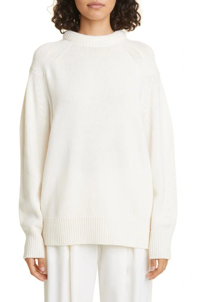 Shop Loulou Studio Ratino Rolled Neck Wool & Cashmere Sweater In Ivory