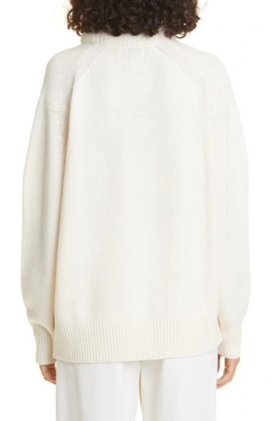 Shop Loulou Studio Ratino Rolled Neck Wool & Cashmere Sweater In Ivory