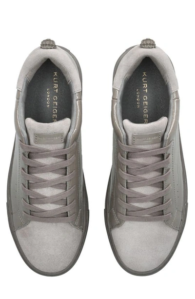 Kurt Geiger Laney Croc Embossed Lace Up Sneakers In Grey
