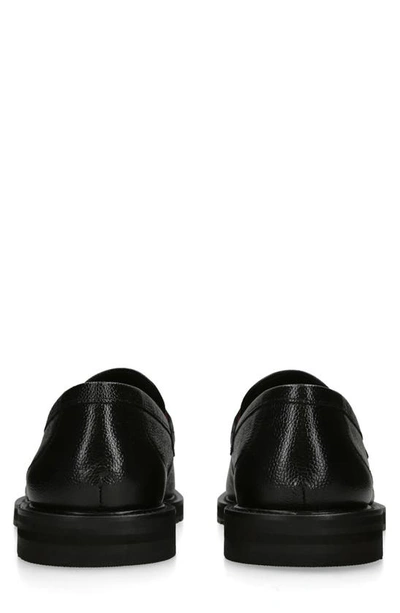 Kurt Geiger Ali Eagle Head Embellished Leather Loafers In Black