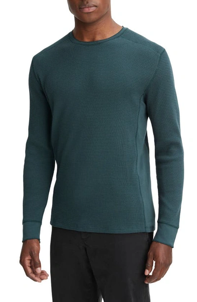 Shop Vince Thermal Long Sleeve T-shirt In Deep Teal