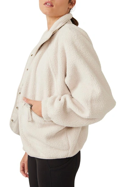 Fp Movement Free People  Hit The Slopes Fleece Jacket In Muted Beige