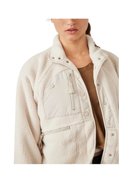 Shop Fp Movement Hit The Slopes Fleece Jacket In Muted Beige