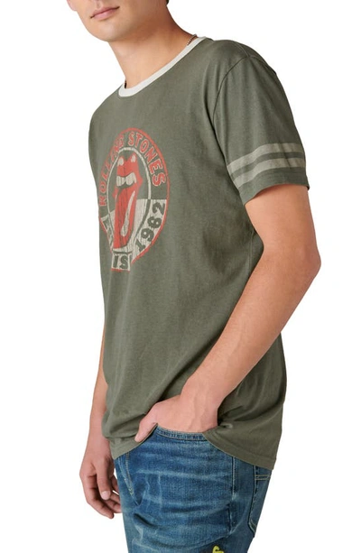 Shop Lucky Brand Rolling Stones Cotton Graphic T-shirt In Beluga