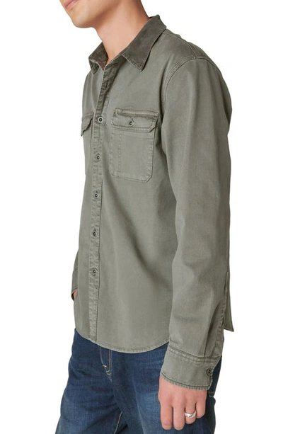 Shop Lucky Brand Washed Corduroy Collar Workwear Button-up Shirt In Castor Gray