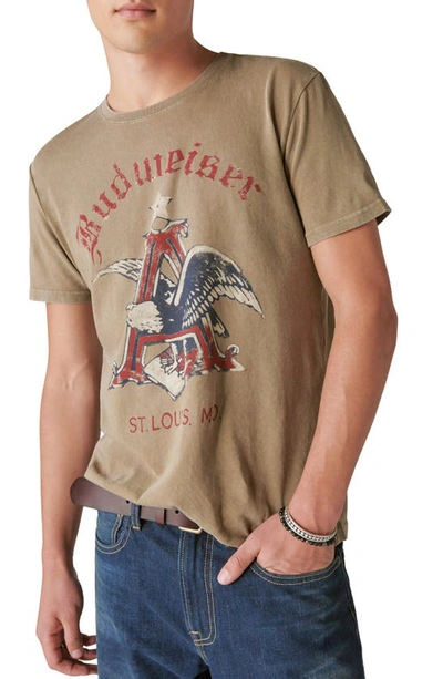 Shop Lucky Brand Budweiser Graphic T-shirt In Lead Grey