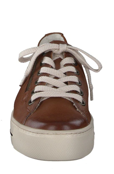 Shop Paul Green Skylar Platform Sneaker In Cognac Leather