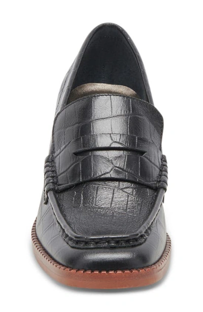 Shop Dolce Vita Talie Loafer Pump In Noir Embossed Leather