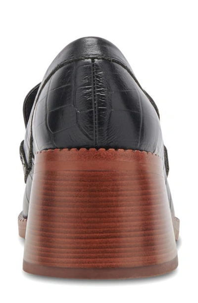Shop Dolce Vita Talie Loafer Pump In Noir Embossed Leather