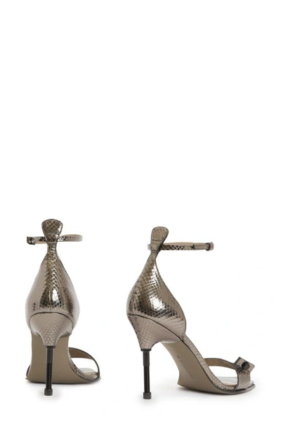 Allsaints Betty Ankle Strap Sandal In Gunmetal Grey