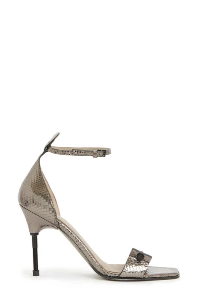 Allsaints Betty Ankle Strap Sandal In Gunmetal Grey