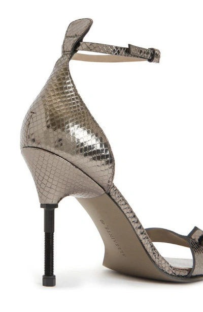 Allsaints Betty Ankle Strap Sandal In Gunmetal Grey