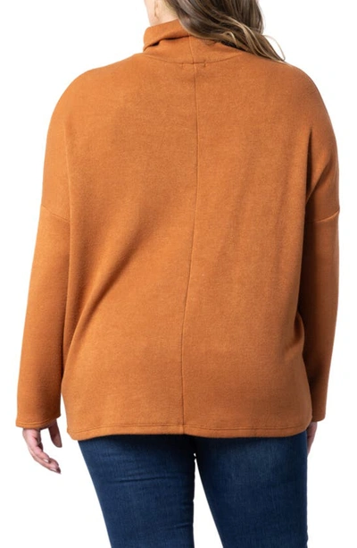 Kiyonna Paris Turtleneck Tunic Sweater In Camel