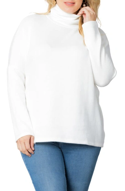 Shop Kiyonna Paris Turtleneck Tunic Sweater In Ivory