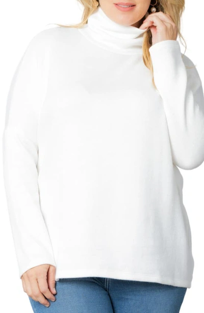 Shop Kiyonna Paris Turtleneck Tunic Sweater In Ivory