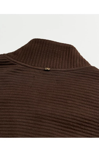 Shop Billy Reid Double Knit Half-zip Pullover In Chocolate