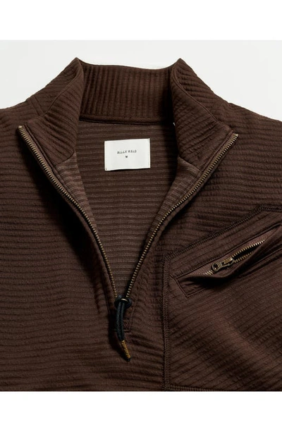 Shop Billy Reid Double Knit Half-zip Pullover In Chocolate