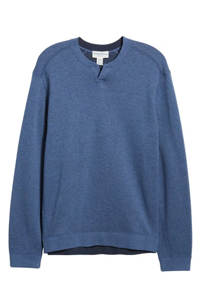 Tommy Bahama Flip Coast Abaco Reversible Jacquard Sweatshirt In Blue Note Heather