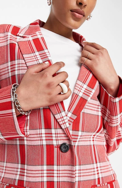 Shop Asos Design Slim Boy Suit Blazer In Red