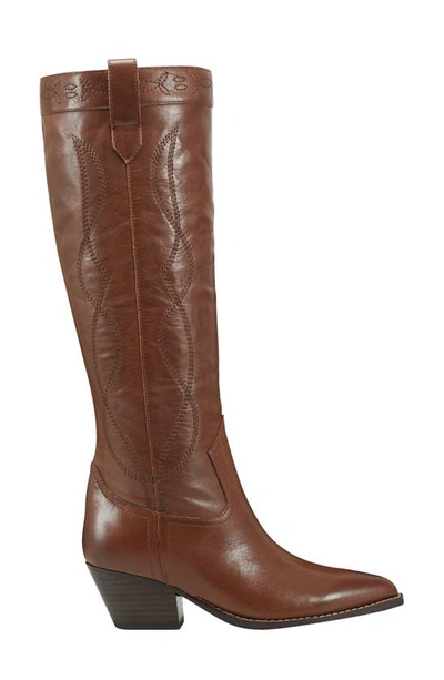 Shop Marc Fisher Edania Pointed Toe Knee High Boot In Medium Brown 210