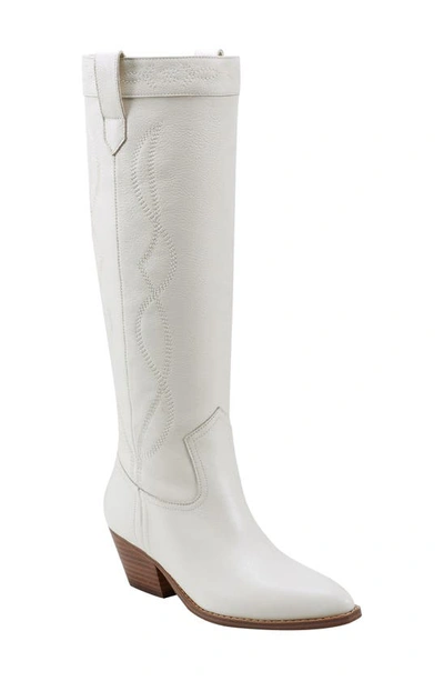 Shop Marc Fisher Edania Pointed Toe Knee High Boot In Ivory 150