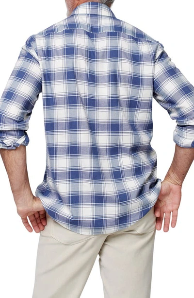 Shop Faherty The All Time Button-up Shirt In Navy Cream Shadow Plaid