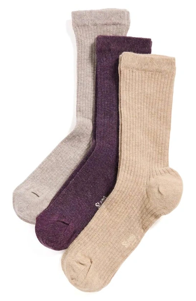 Shop Stems Assorted 3-pack Rib Socks In Heliotrope
