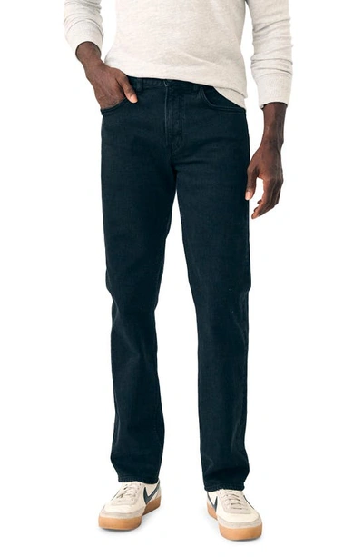 Shop Faherty Slim Straight Leg Organic Cotton Jeans In Black Smoke Wash