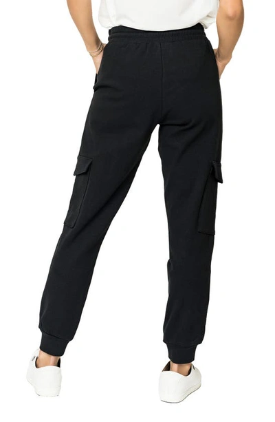 Gibsonlook Gigi Essential Soft Stretch Cotton Ponte Cargo Joggers In Black