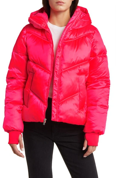 Shop Ugg (r) Ronney Water Resistant Crop Puffer Jacket In Cosmo Pink
