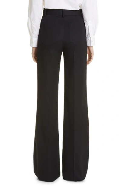 Shop Nili Lotan Christophe Wide Leg Virgin Wool Pants In Black