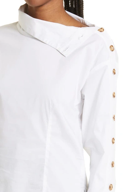 Shop Veronica Beard Fauri Asymmetric Neck Top In White
