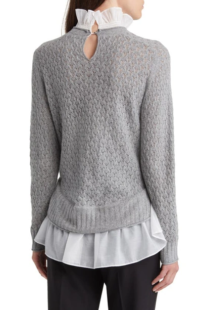 Shop Ted Baker Holina Sweater & Mock Neck Shirt Set In Grey
