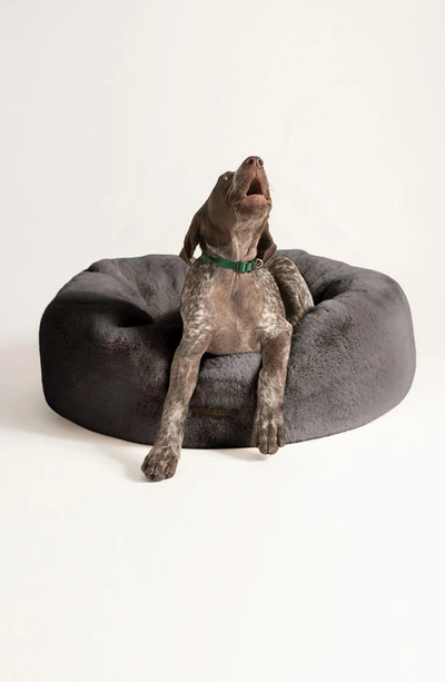 Shop Unhide Faux Fur Pet Bed In Charcoal Charlie