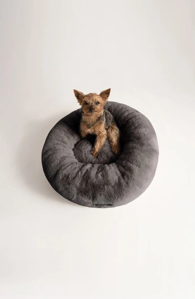 Shop Unhide Faux Fur Pet Bed In Charcoal Charlie