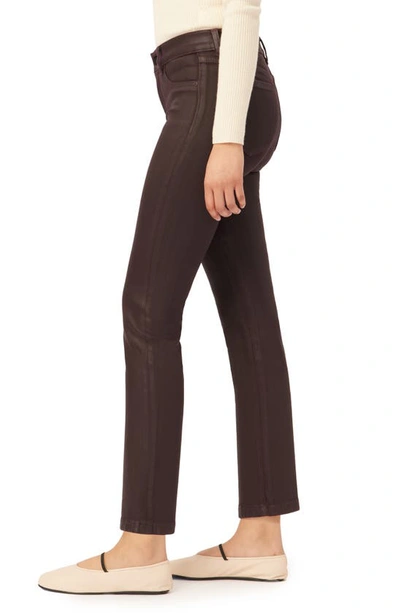 Shop Dl1961 Mara Instasculpt Ankle Straight Leg Jeans In Aubergine Ultimate Coated