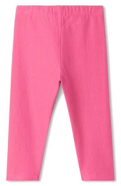Shop Hatley Solid Stretch Cotton Leggings In Pink