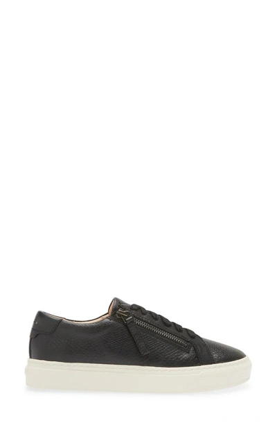 Frankie4 Billie Zip Sneaker In Black Reptile Embossed